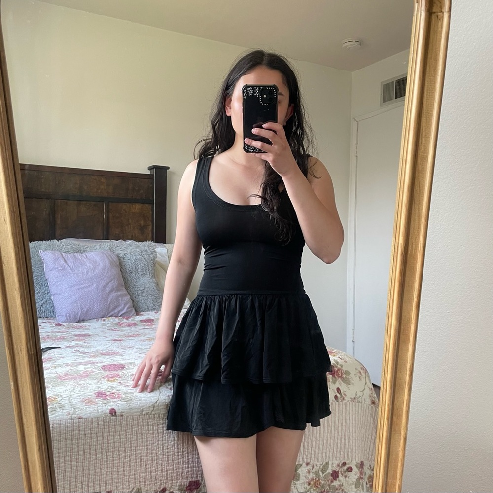 Vintage Black Ruffled Dress